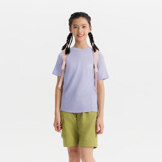 Camiseta de montaña y trekking manga corta merino Niños 7-15 años Quechua MH900