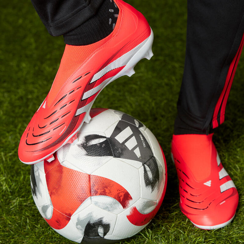 Chuteiras de Futebol Adulto Adidas Predator League Laceless FG/MG Vermelho