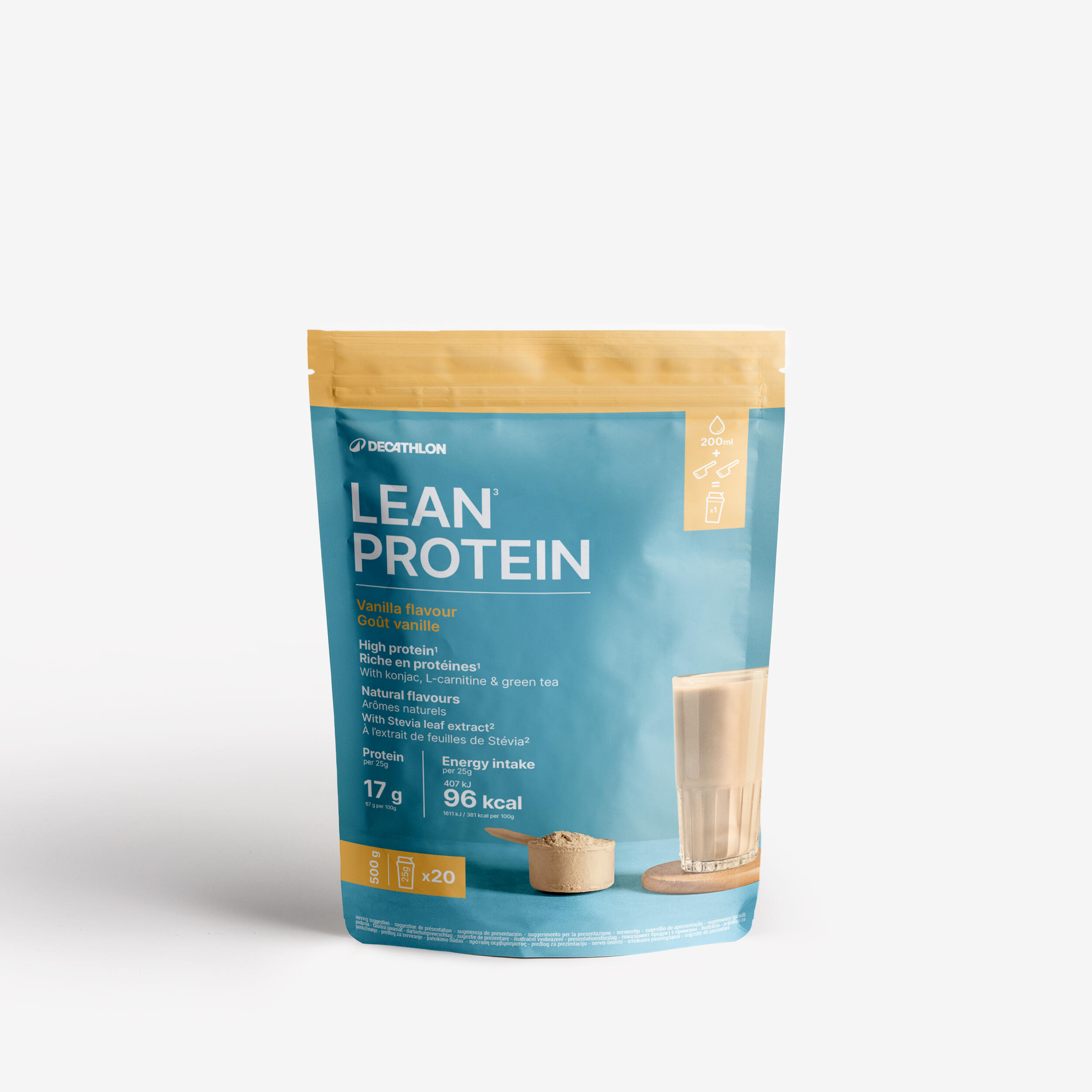 Proteína em pó de baunilha com baixo teor de gordura, lean protein 500g