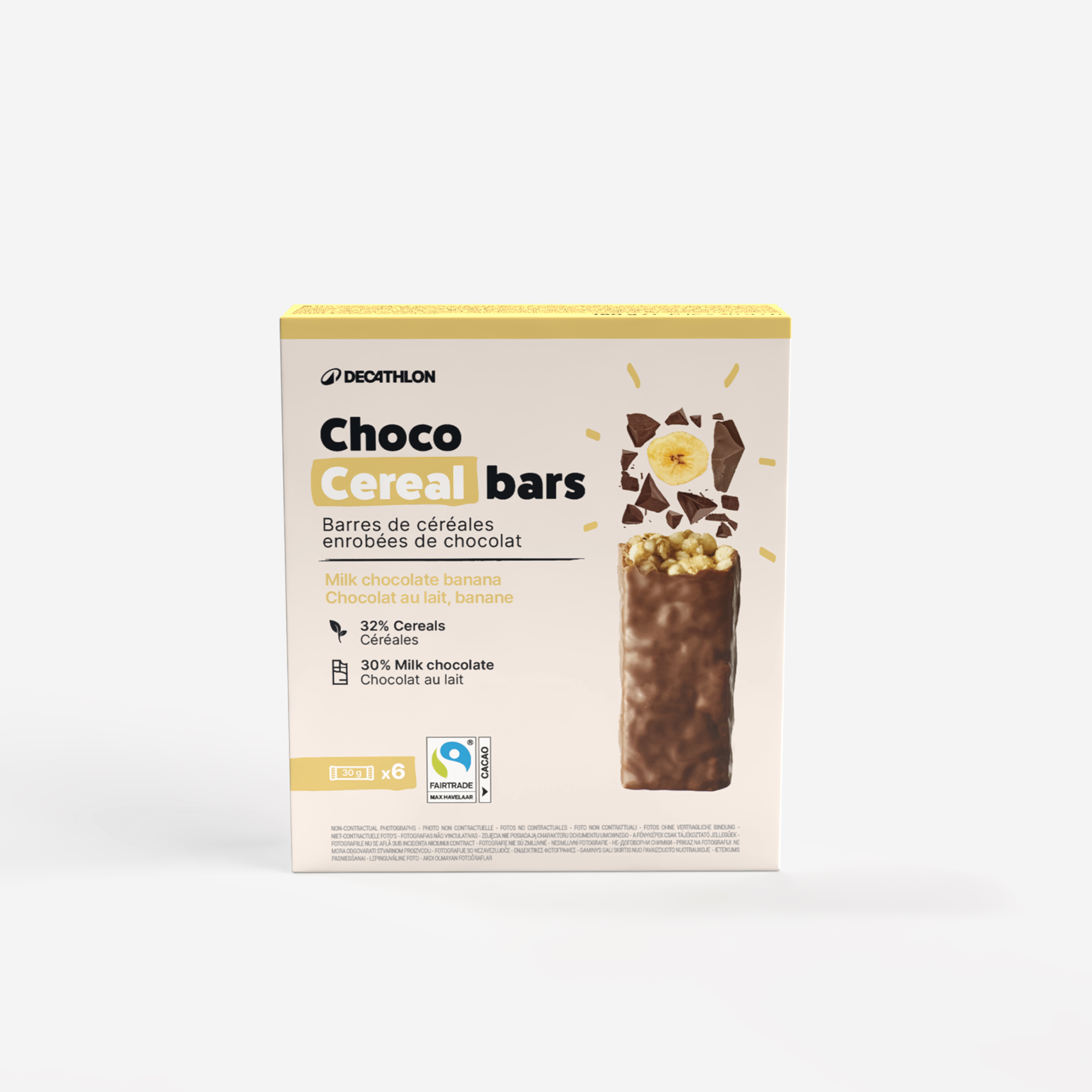 Barre de cereales enrobée x6 chocolat banane - Santé - Decathlon- Clubs - Entreprises - Collectivités - Associations