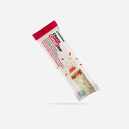 
      Mixed berries cereal bar coated in white chocolate
  