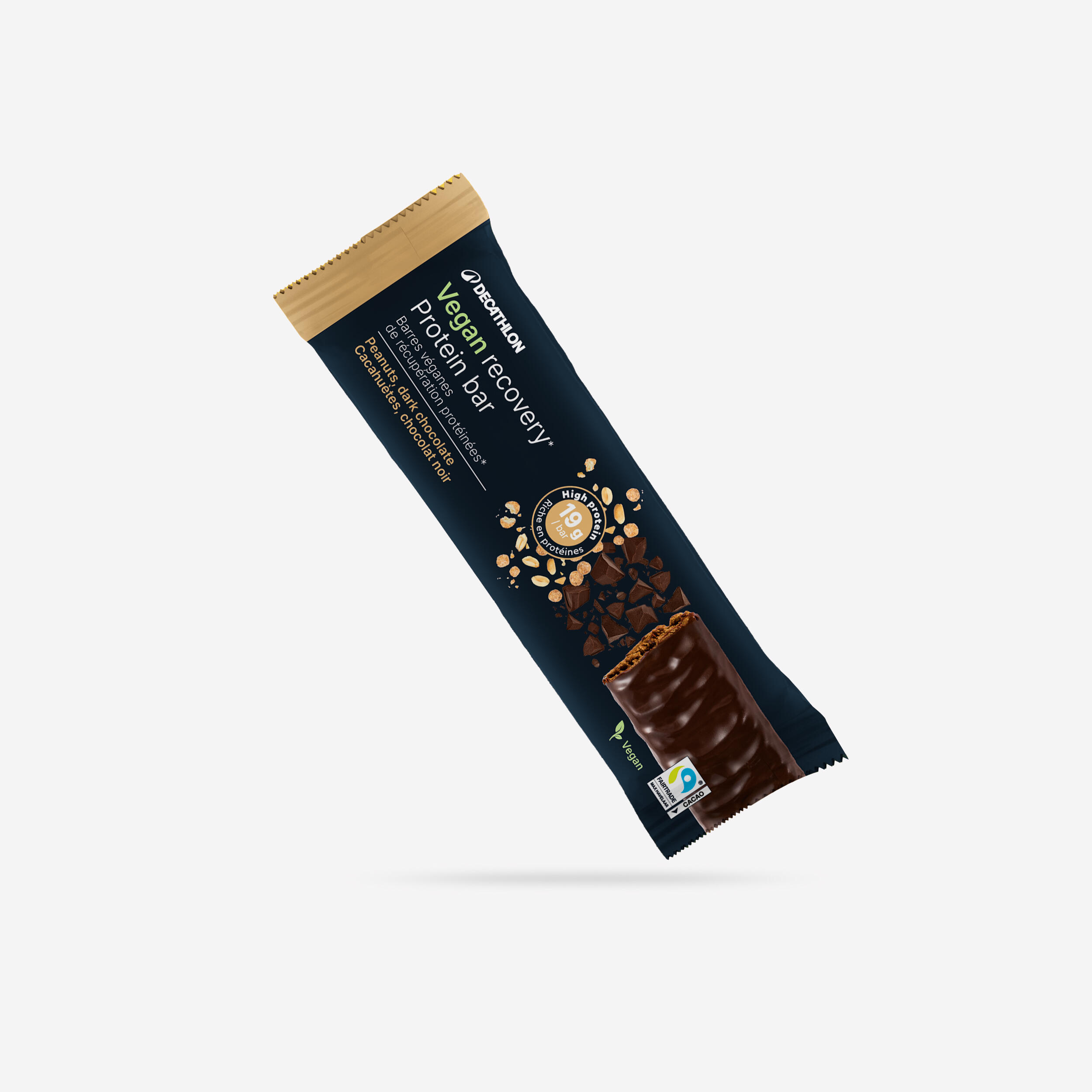 DECATHLON Vegan eiwitreep voor herstel pinda's chocolade x1