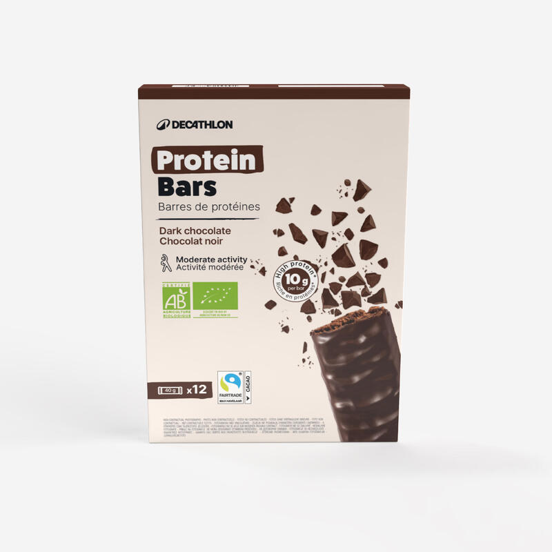 BARRA BIO PROTEÍNA SABOR CHOCOLATE x12      18,00€  Preço por quantidade 37,50€kg DECATHLON BARRA BIO PROTEÍNA SABOR CHOCOLATE x12  (92)    