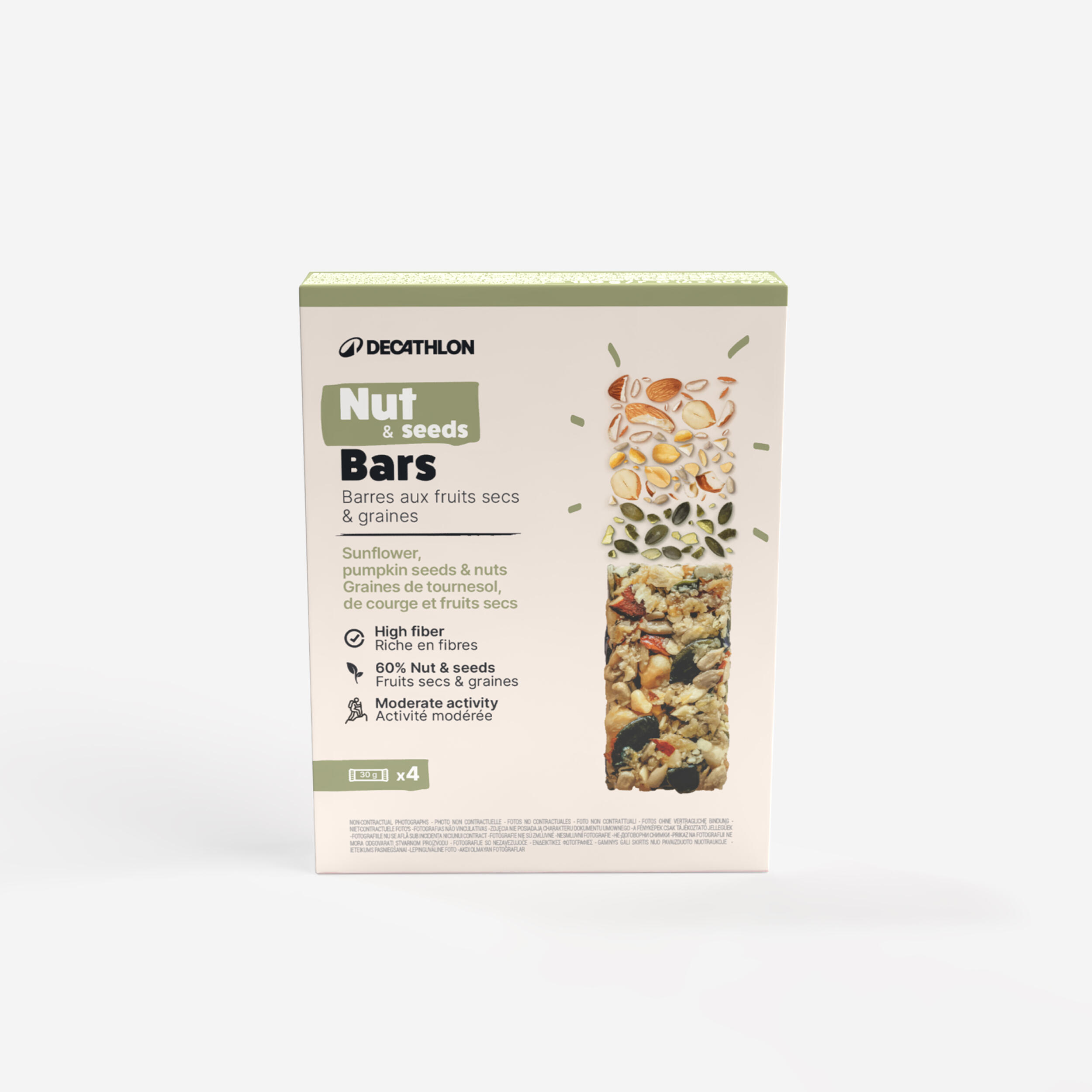 DECATHLON Dried fruit, peanut, almond and seeds bars x 4 
