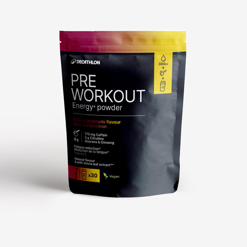Pre-Workout Energy Getränkepulver Kirsche Zitrone 240 g