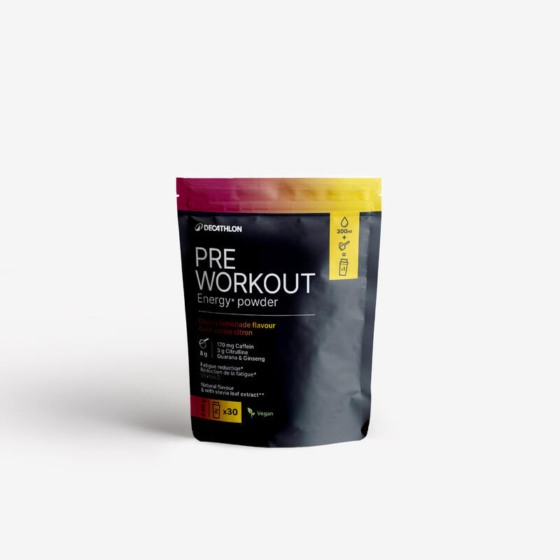 Pudră pre-workout Vegan energy cireșe și lămâie 240g