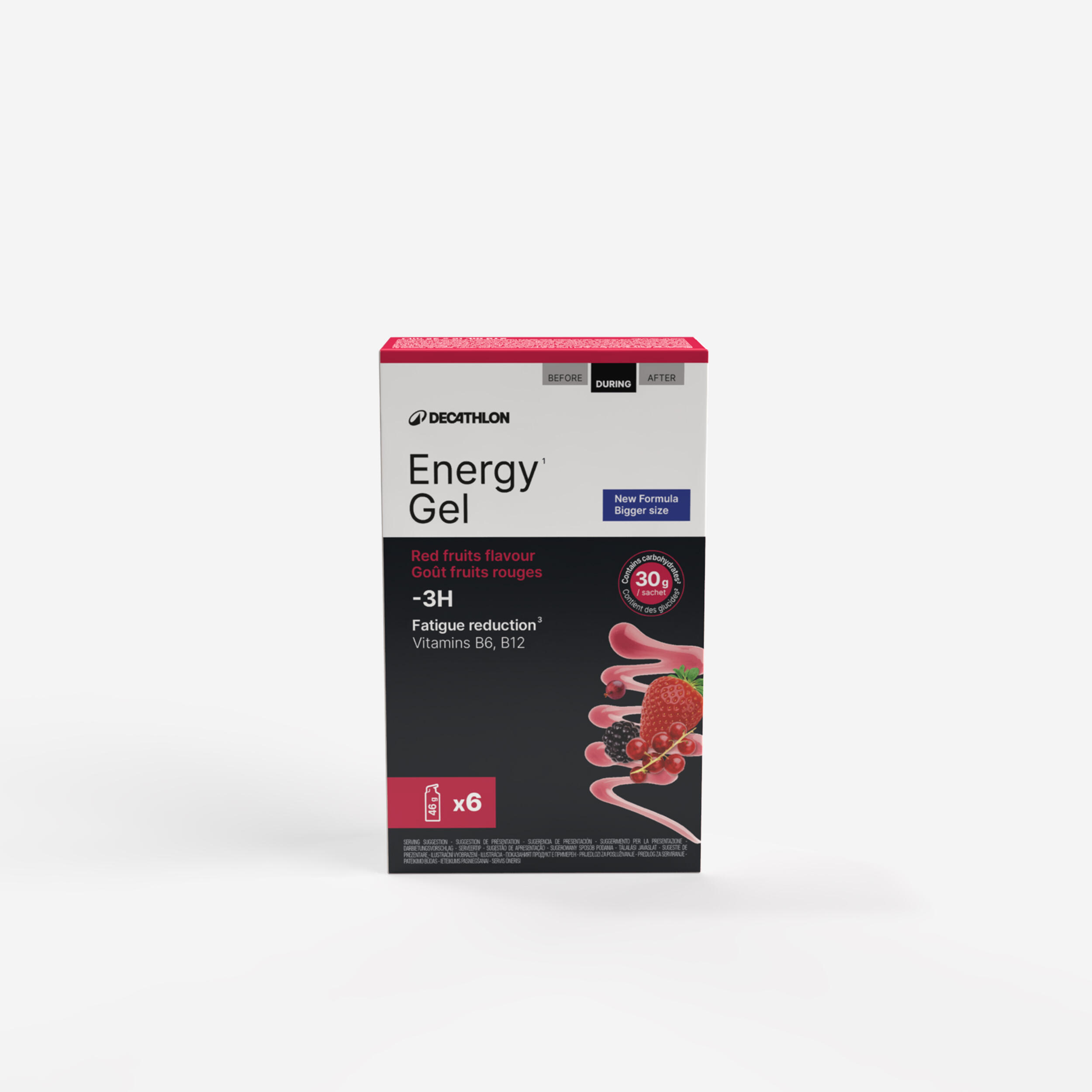 DECATHLON Mixed berries under 3 hours energy gel, Energy Gel x6