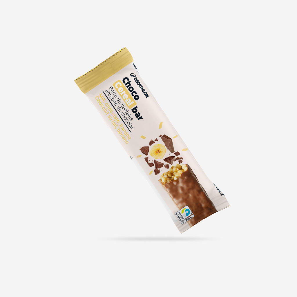Banana-flavoured cereal bar coated in milk chocolate x1