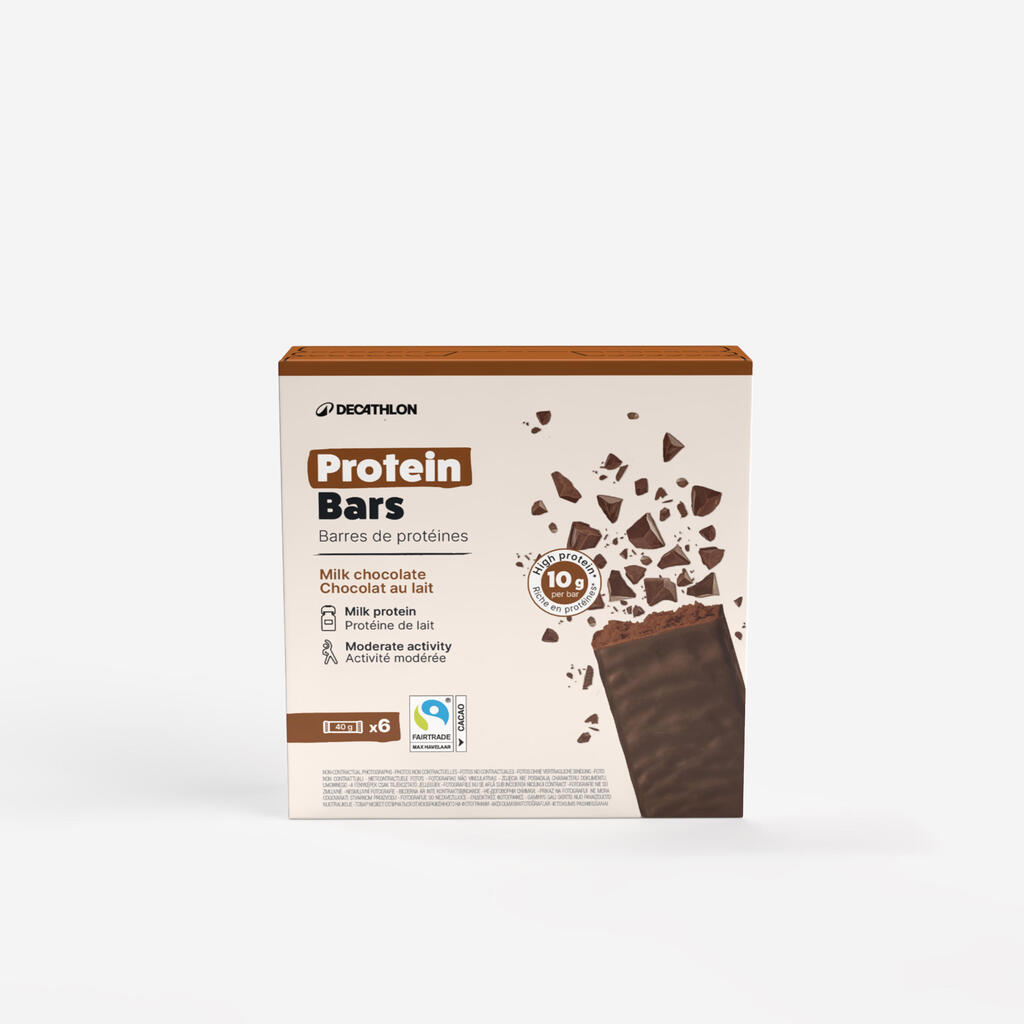 Protein bar coated with milk chocolate x6