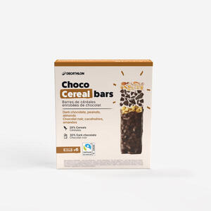 Barrita cereales cacahuetes almendras cobertura chocolate negro 6 unidades