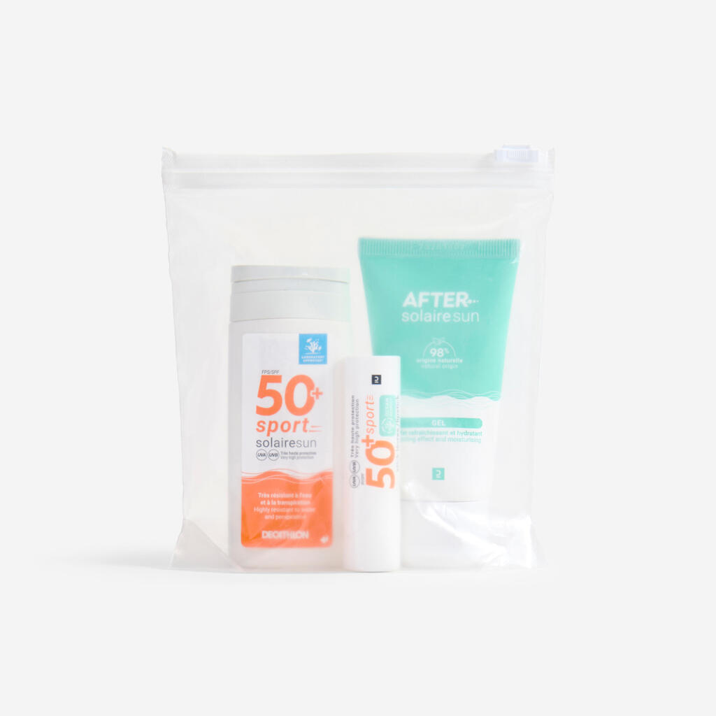Sun kit: SPF 50+ cream / SPF 50+ lip stick / After-sun lotion