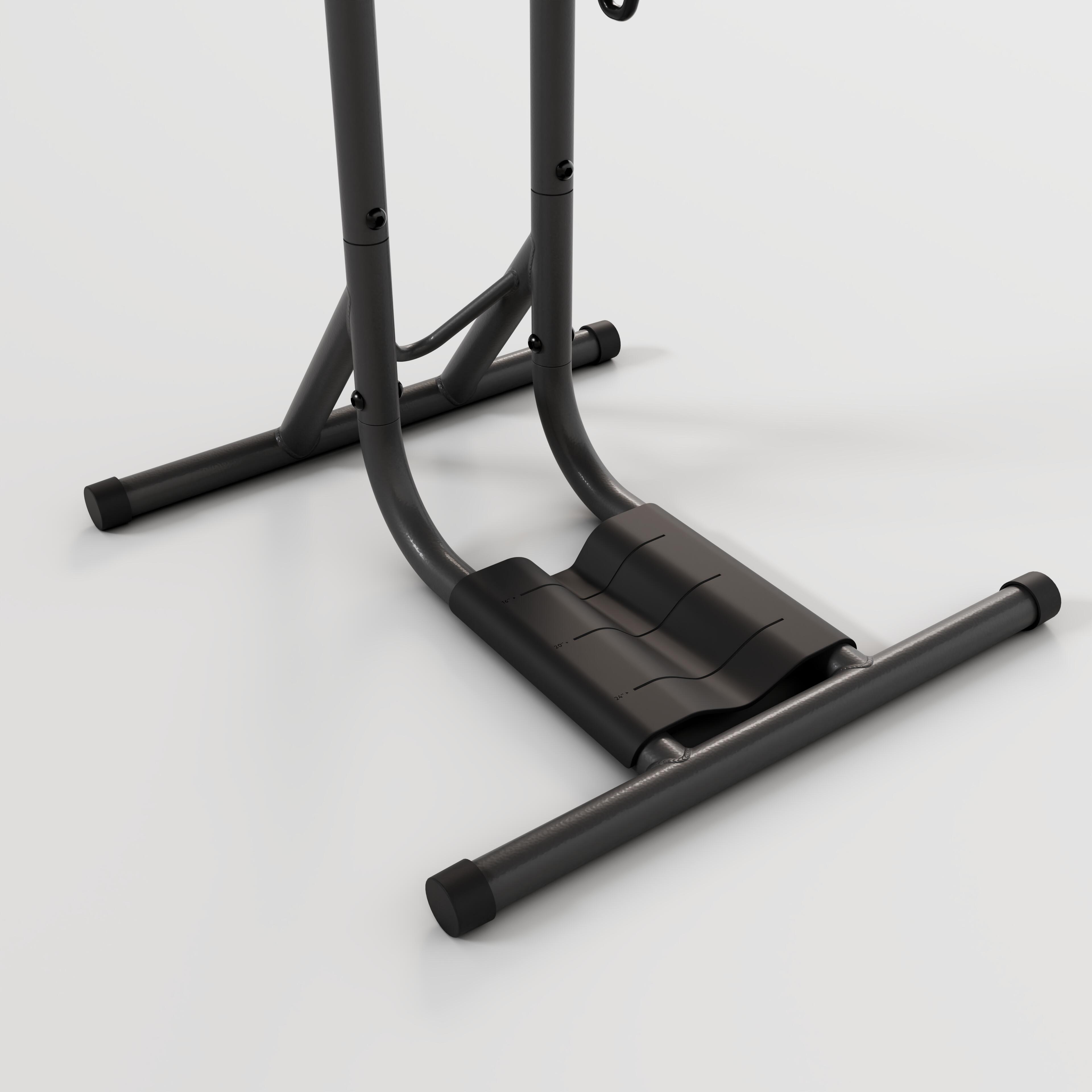 Toboli – Râtelier mobile pour 1 vélo – Support en acier robuste – Dimensions 390 x 350 x 740 mm – Largeur de pneu 60 mm – Pied béquille de réparation