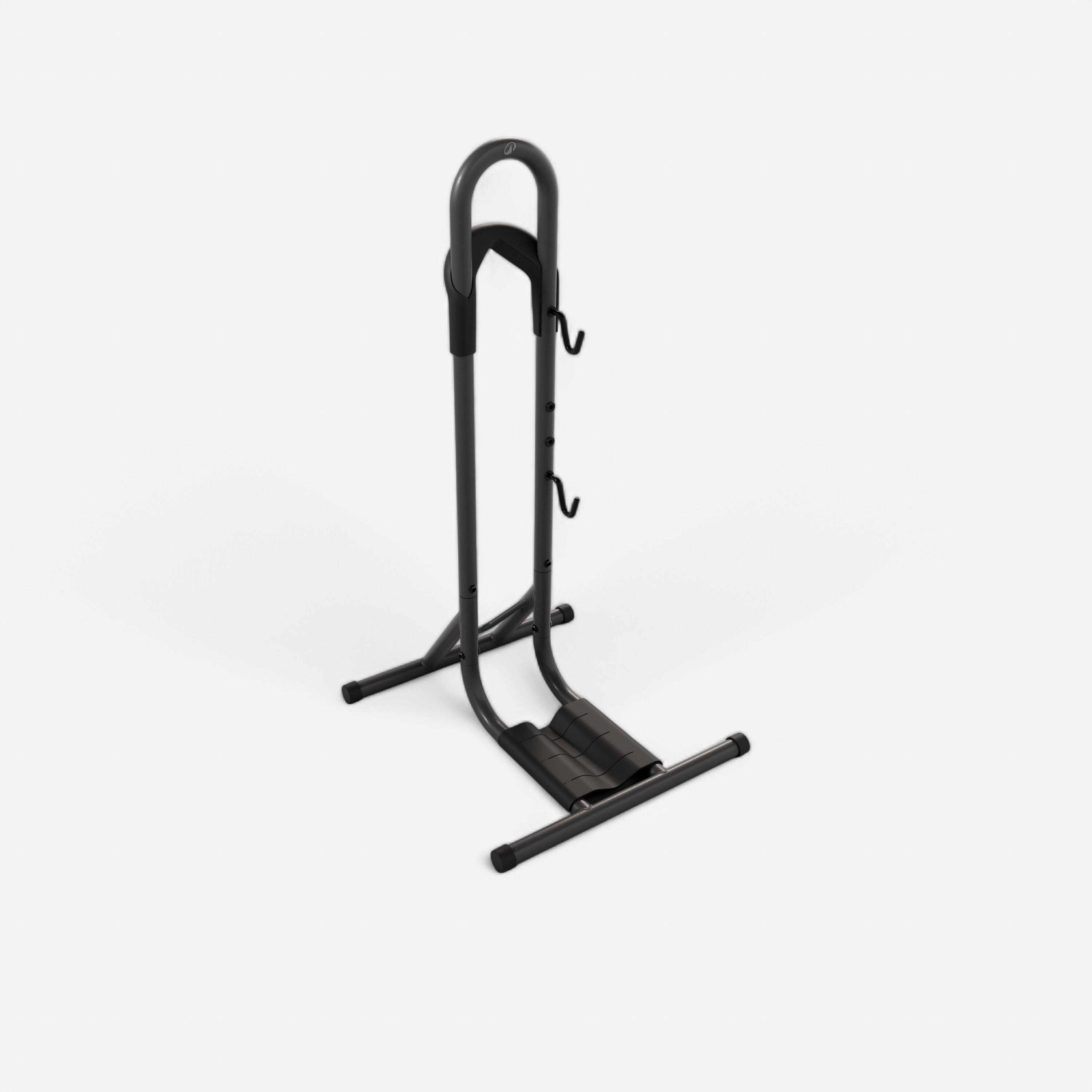 Porta-bicicleta de chão 2 em 1 preto