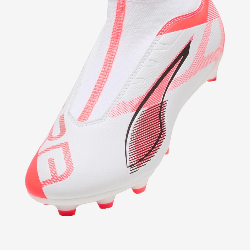 Ghete fotbal ULTRA Match Laceless FG/AG Copii Alb 