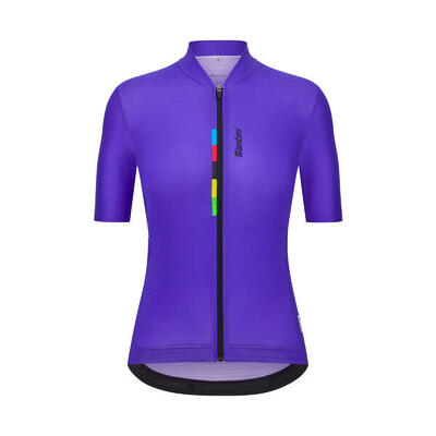 Maglia Ciclismo Donna Santini Viola UCI Rainbow