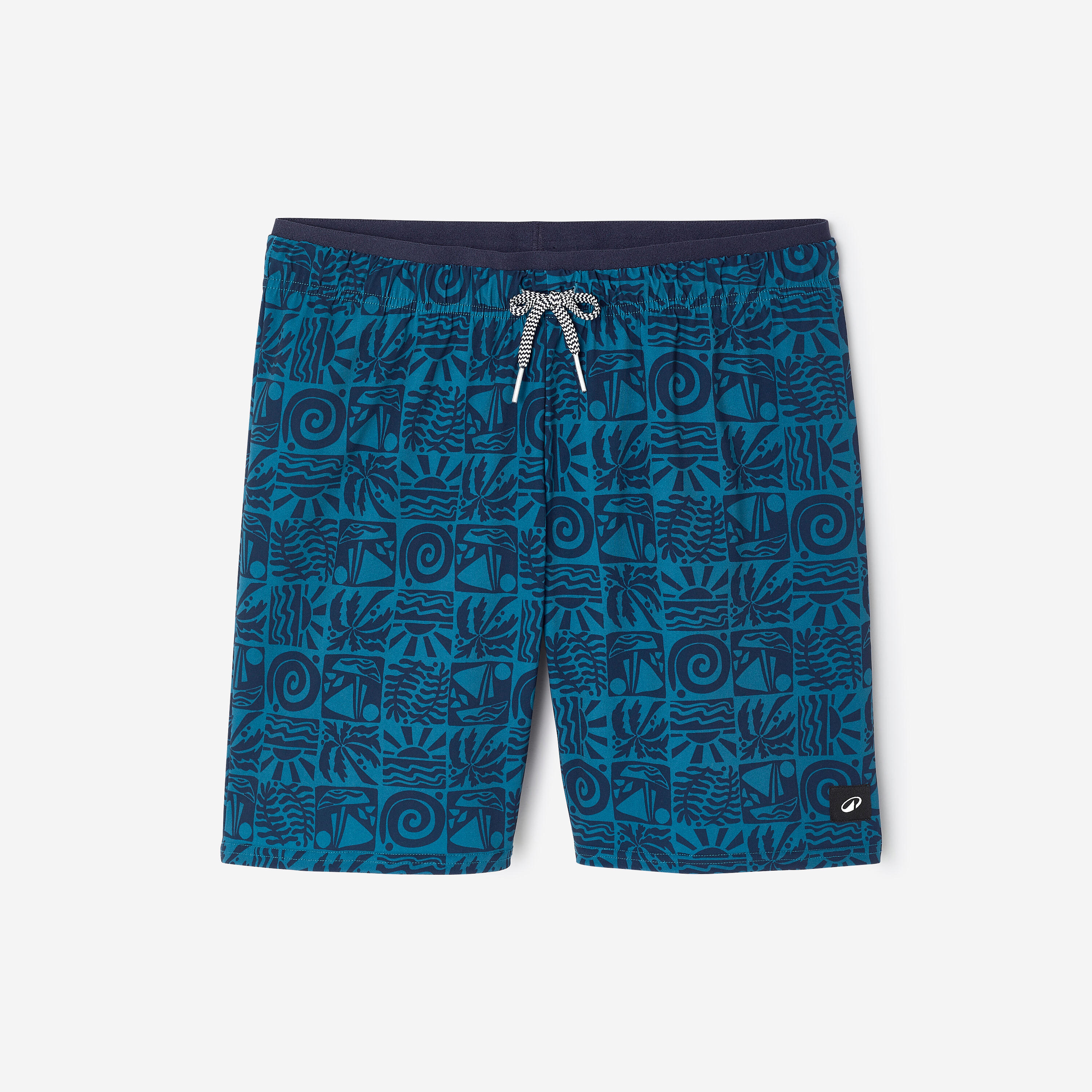 Short de bain long natation garçon - Atao bleu - NABAIJI