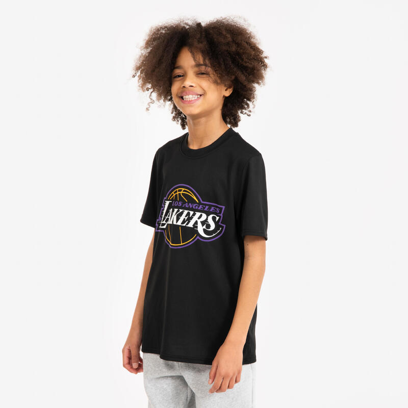 Tricou Baschet 900 NBA Lakers Negru Copii 