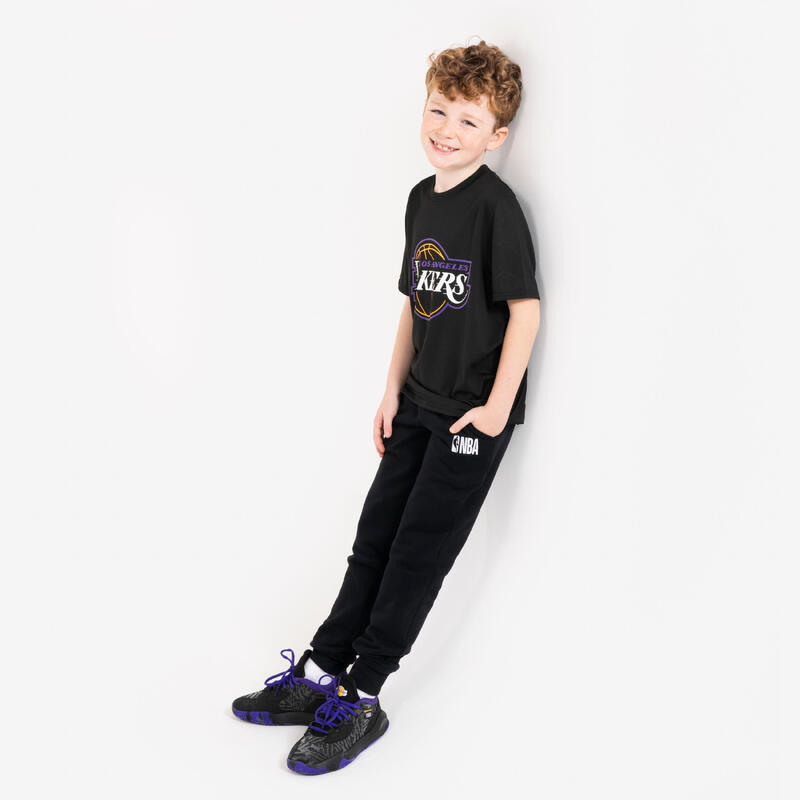 Tricou Baschet 900 NBA Lakers Negru Copii 