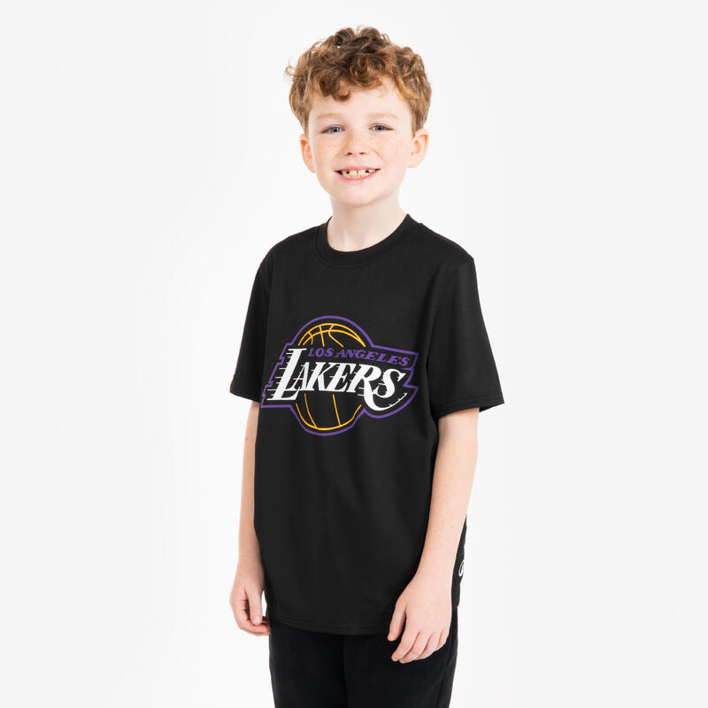 Tricou Baschet 900 NBA Lakers Negru Copii 