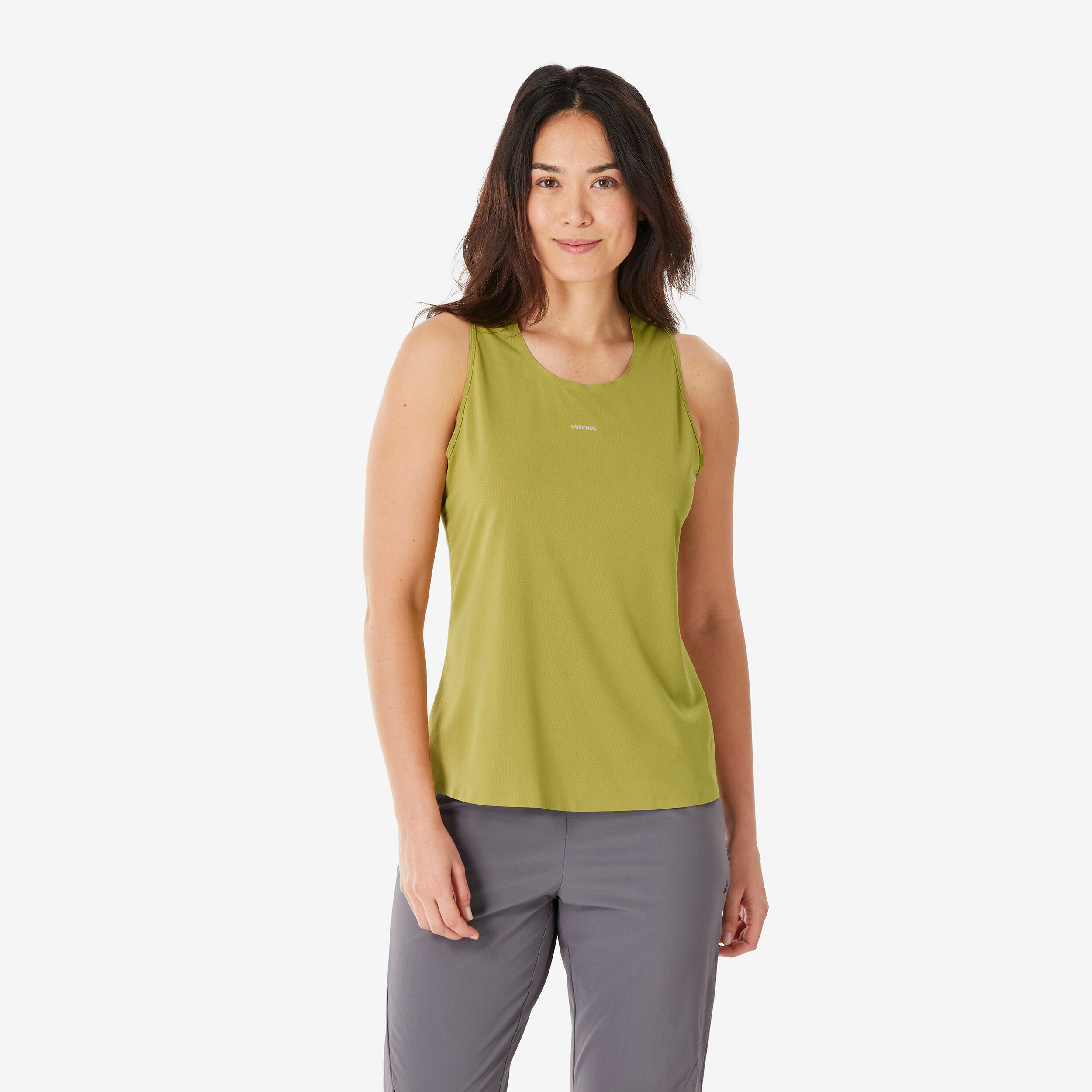 QUECHUA Canotta trekking donna MH500 verde