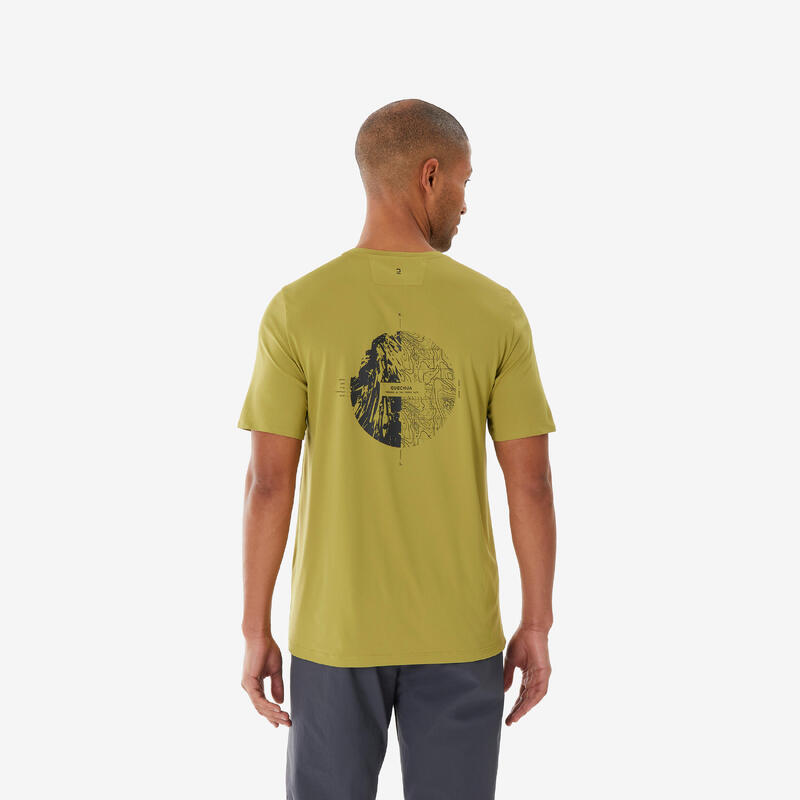 T-shirt de randonnée manches courtes homme, MH500 kaki