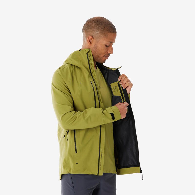 Veste de randonnée imperméable et légère homme, MH900 kaki