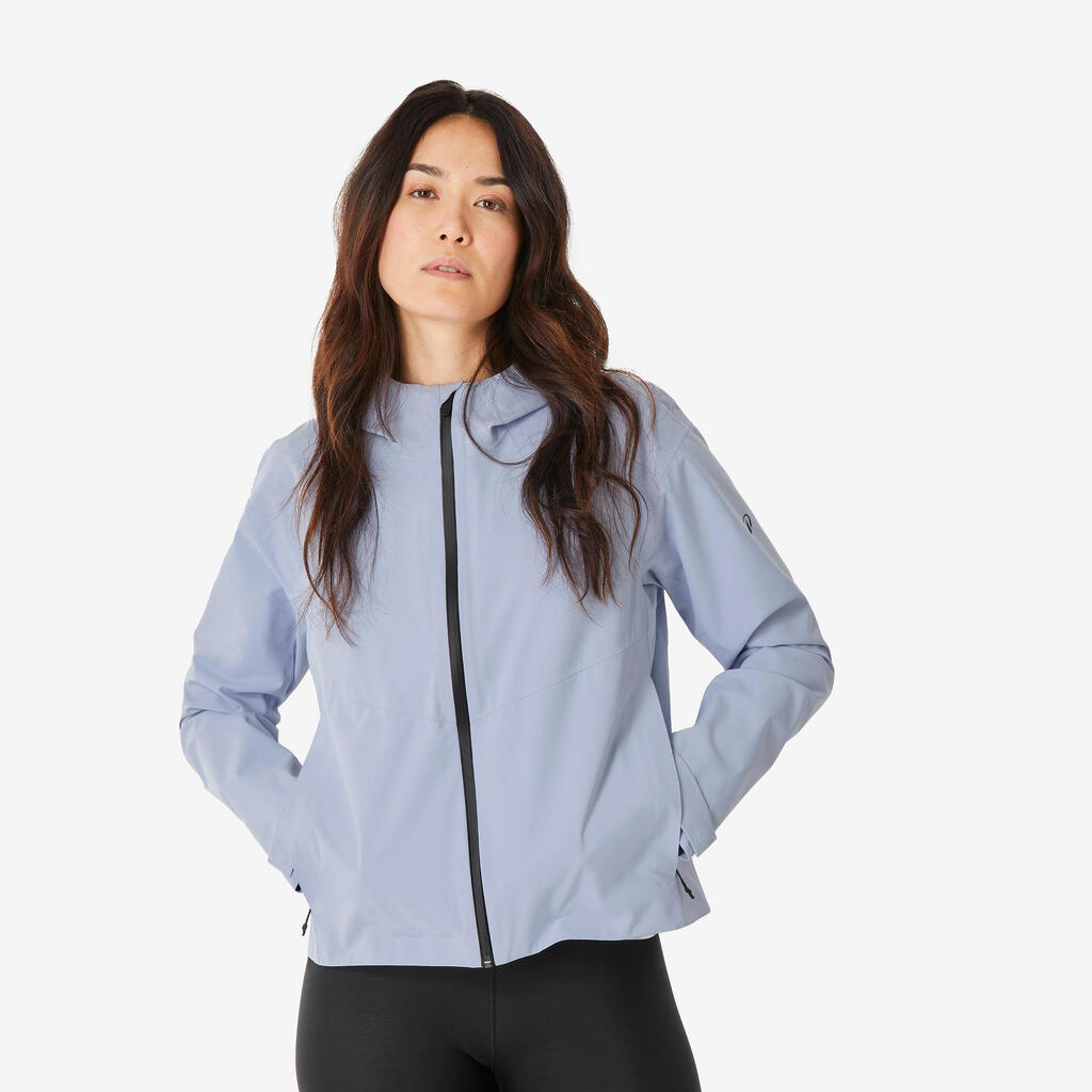 Chaqueta impermeable de senderismo Mujer Quechua MH100 gris