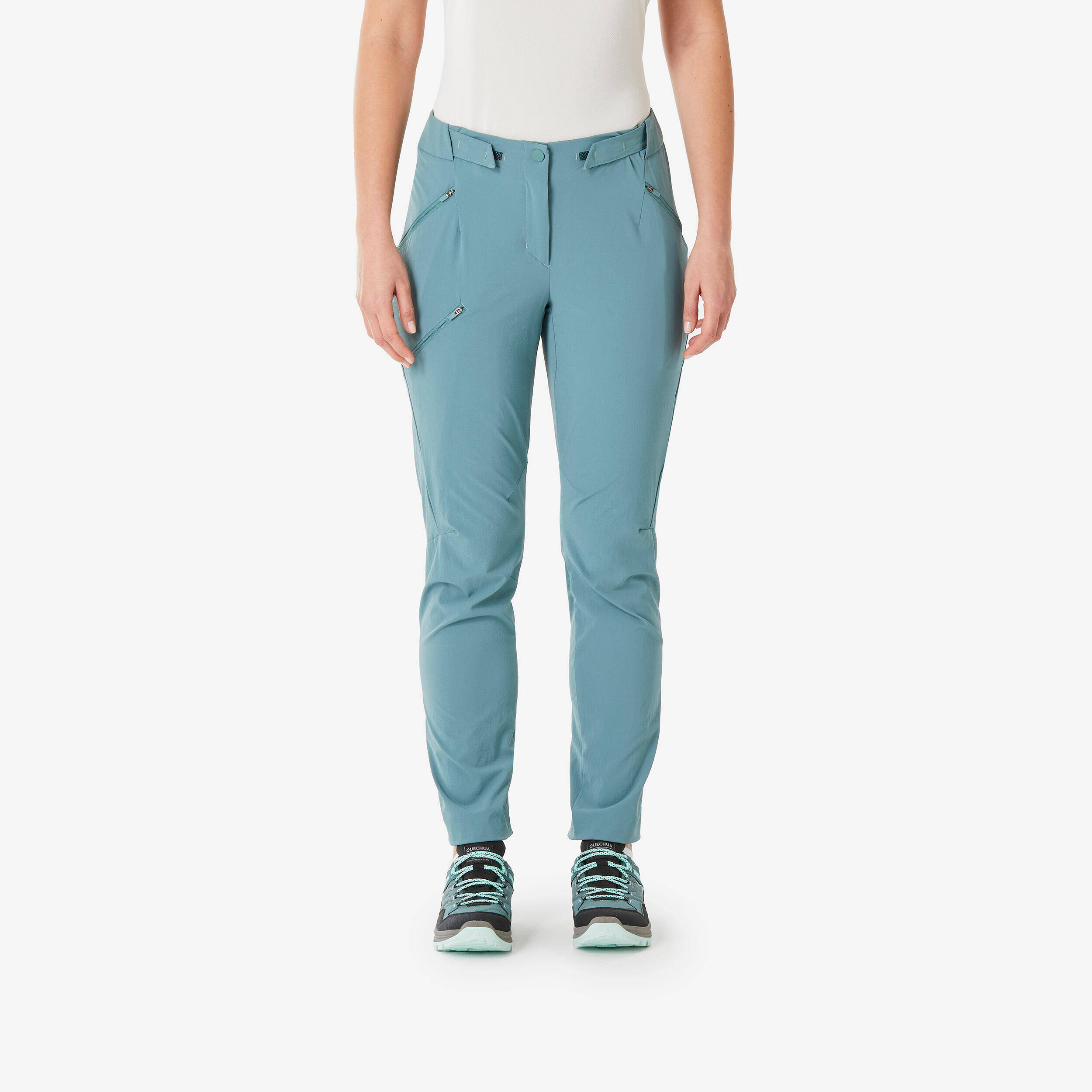 Women's MH500 hiking trousers-green -  1
