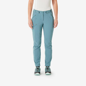 Pantalón de montaña y trekking Mujer Quechua MH500 verde ceniza