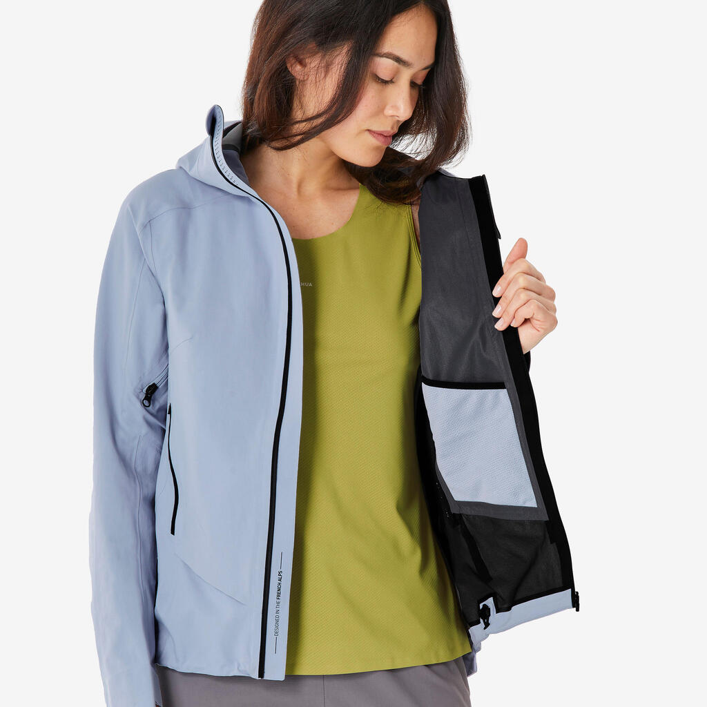Veste imperméable de randonnée femme, MH900 violet