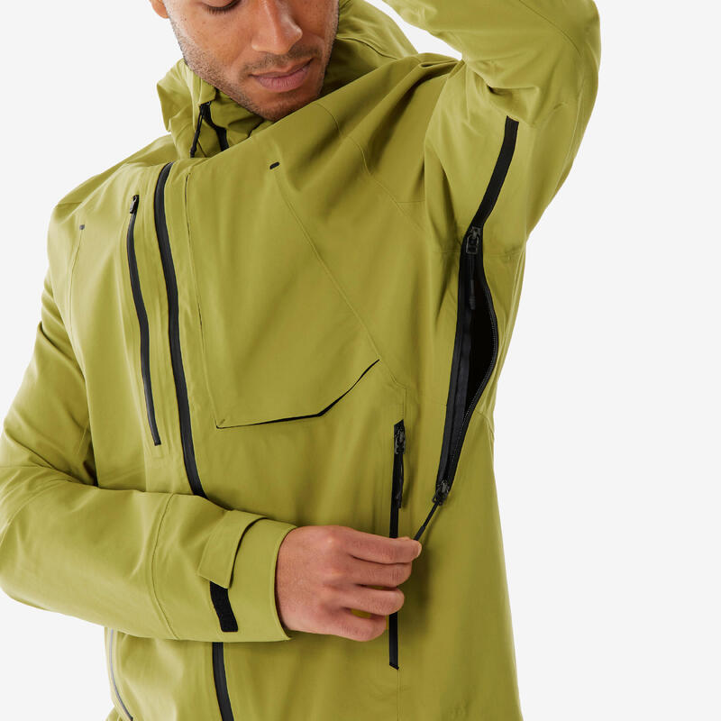 Veste de randonnée imperméable et légère homme, MH900 kaki