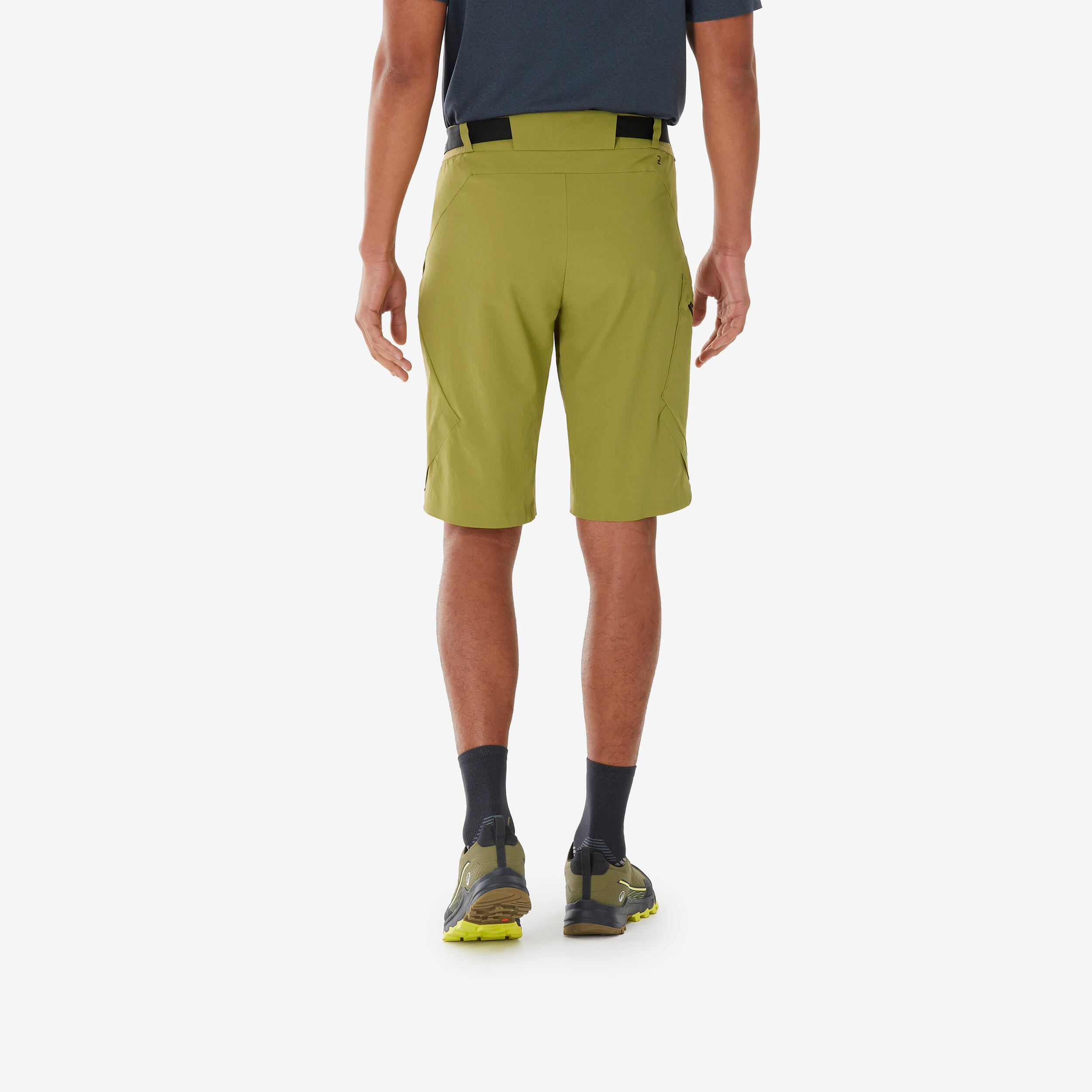 Men’s Long Hiking Shorts, MH500 - Khaki 3/4
