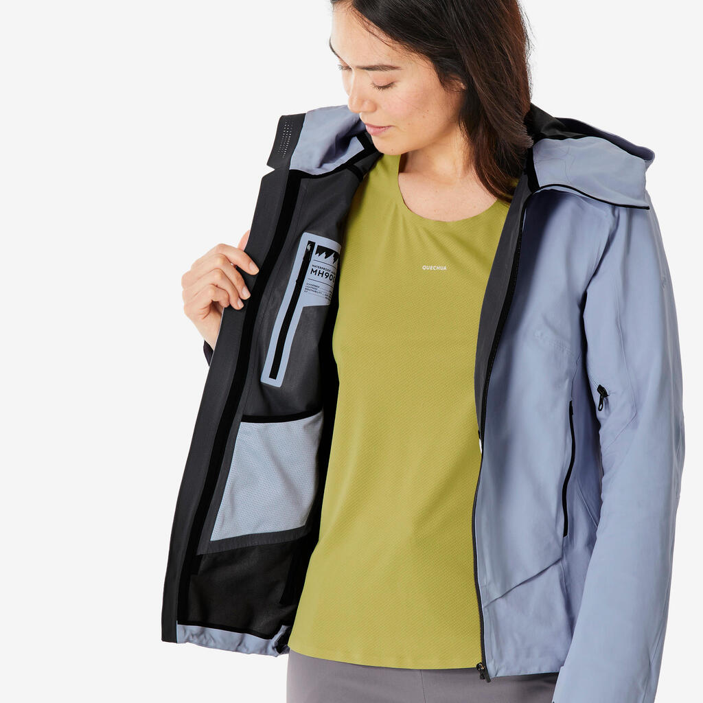 Veste imperméable de randonnée femme, MH900 violet
