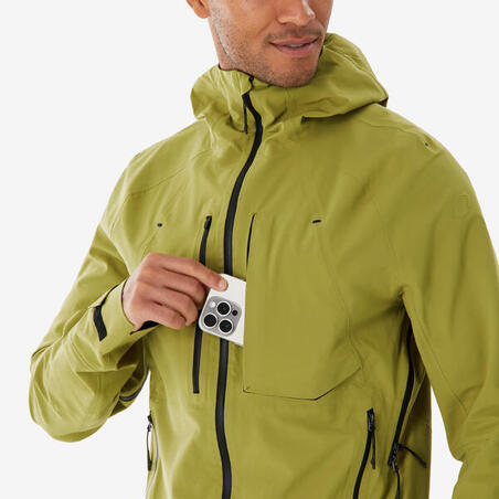 Veste de randonnée imperméable homme, MH900 kaki