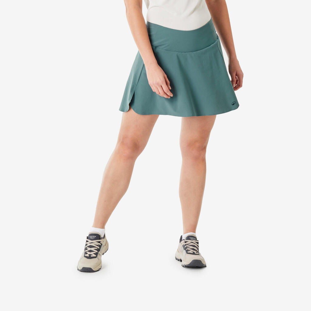 Jupe short de randonnée femme, MH500 vert