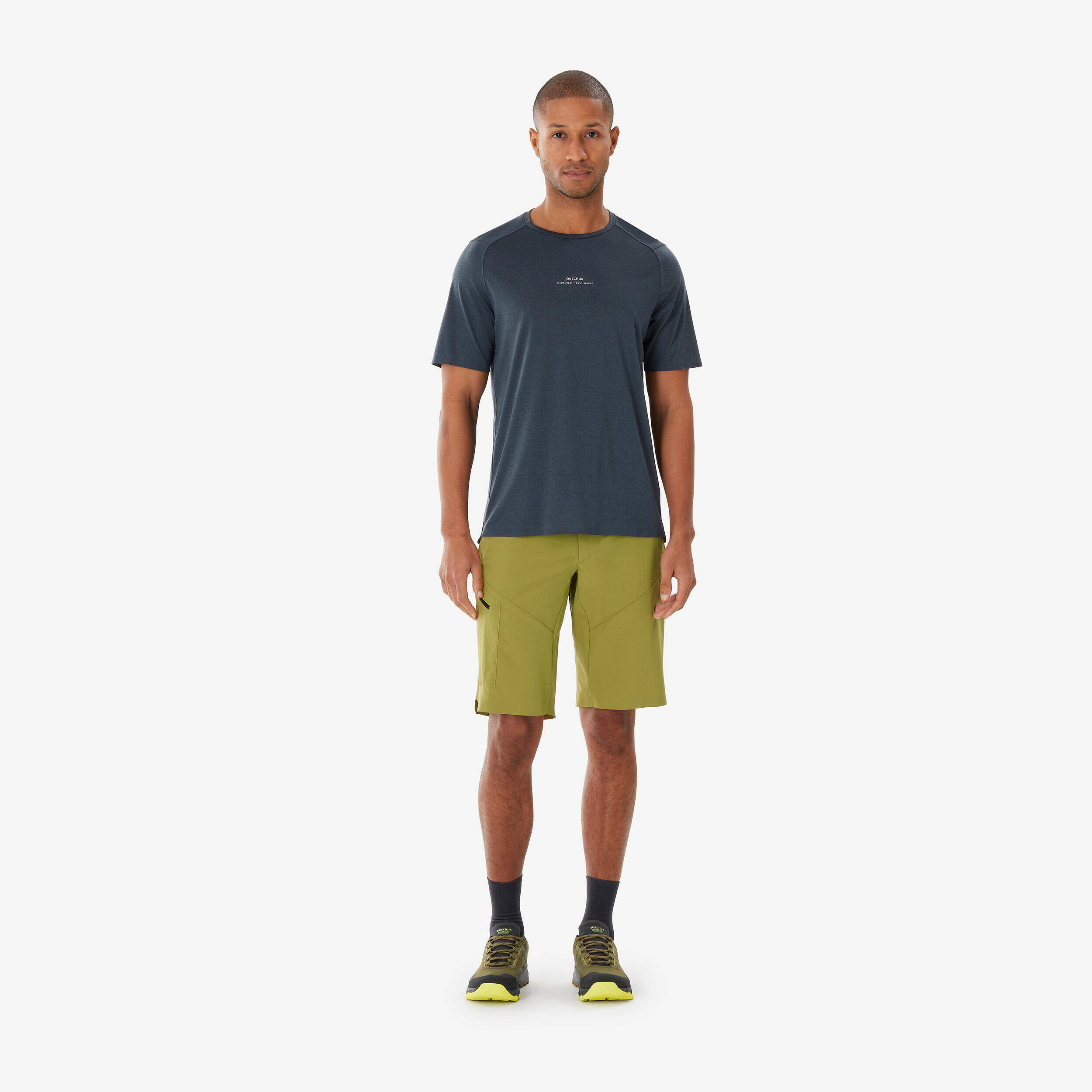 Men’s Long Hiking Shorts, MH500 - Khaki -  2