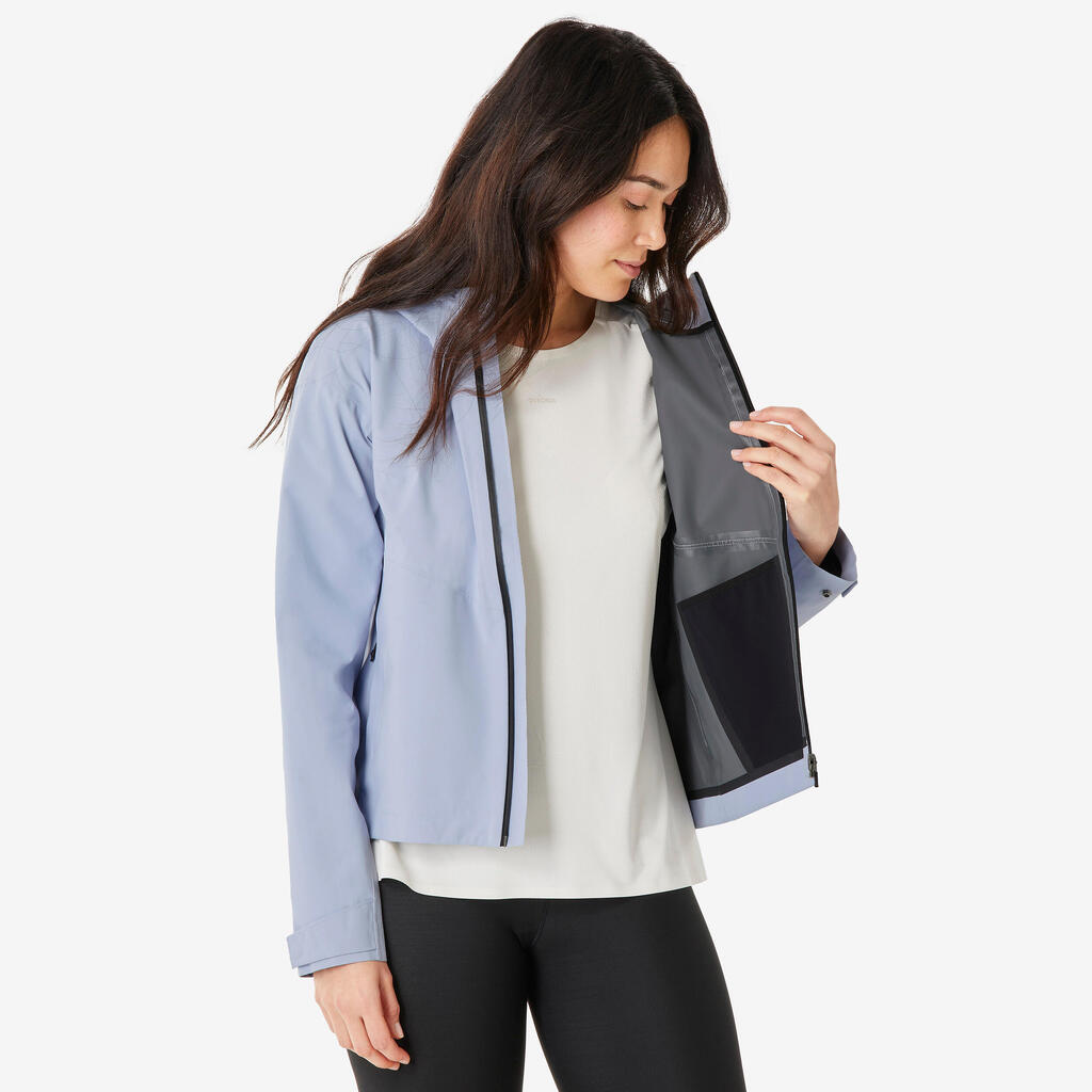 Chaqueta impermeable de senderismo Mujer Quechua MH100 gris