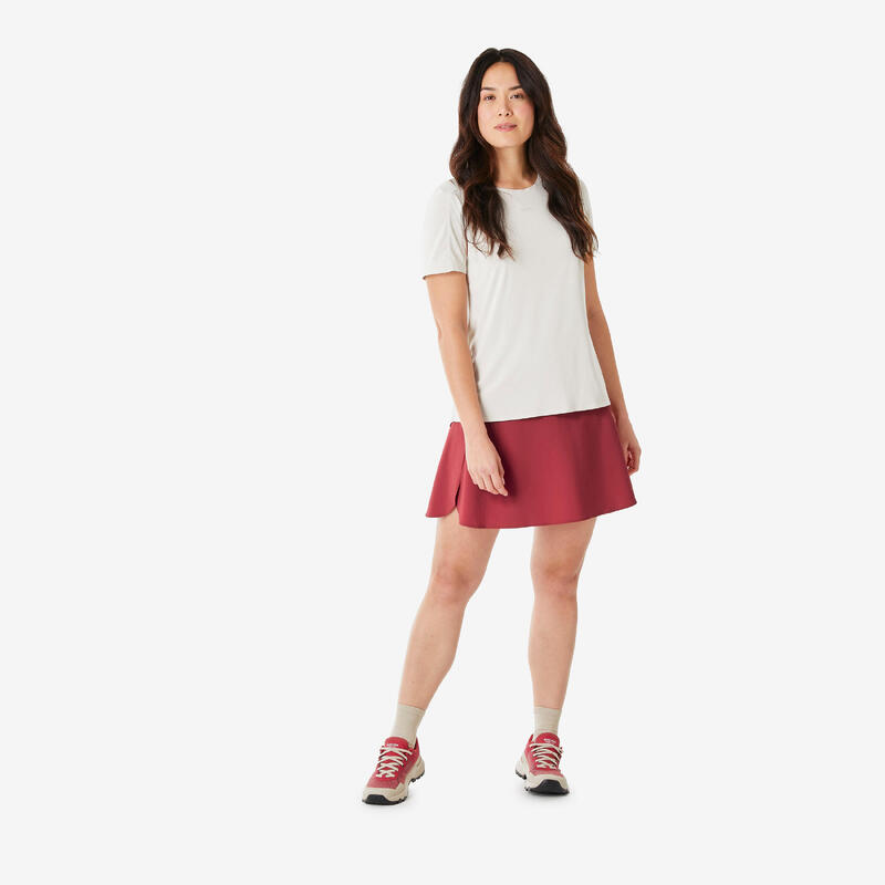 Jupe short de randonnée femme, MH500 rouge