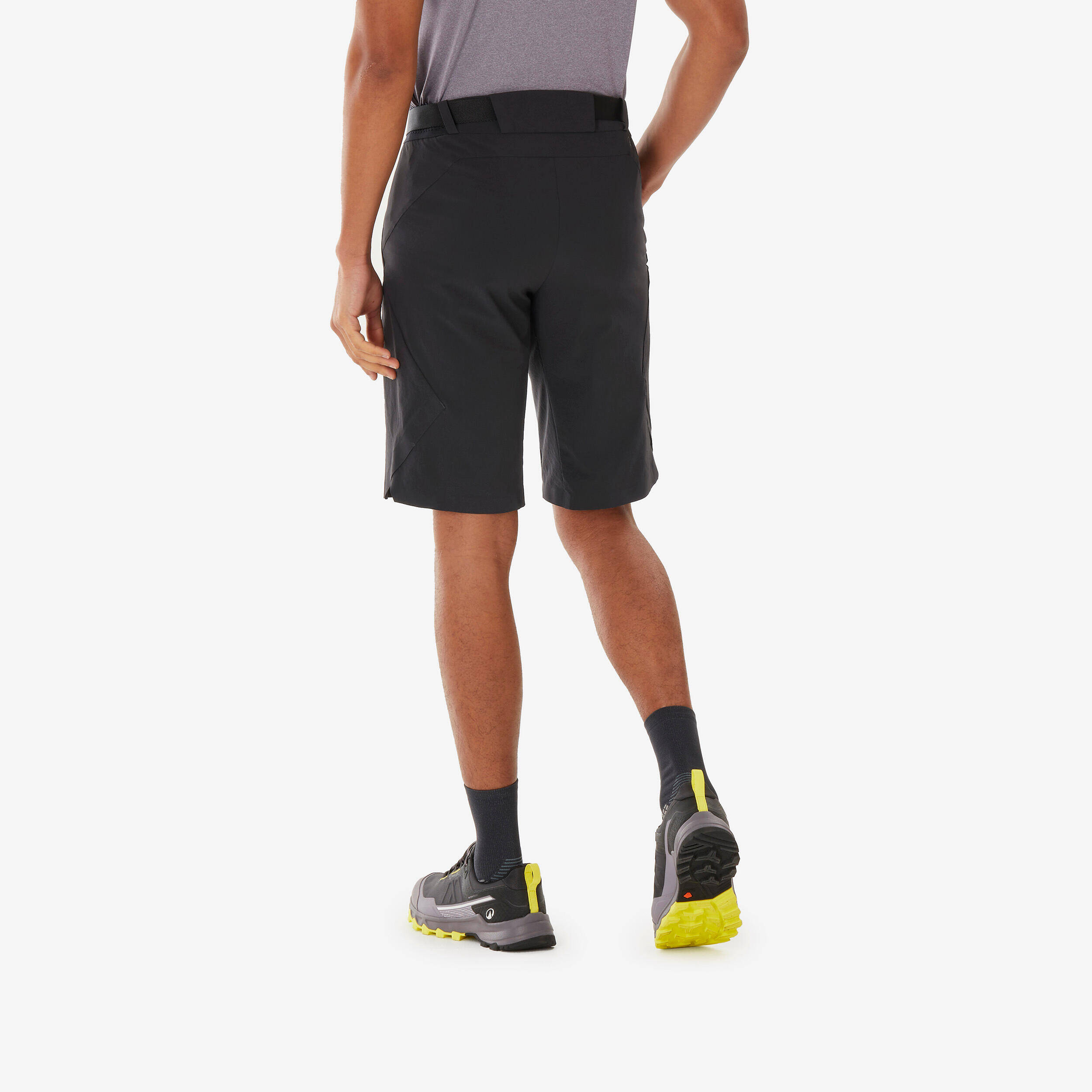 Men’s long hiking shorts MH500 - Black -  3
