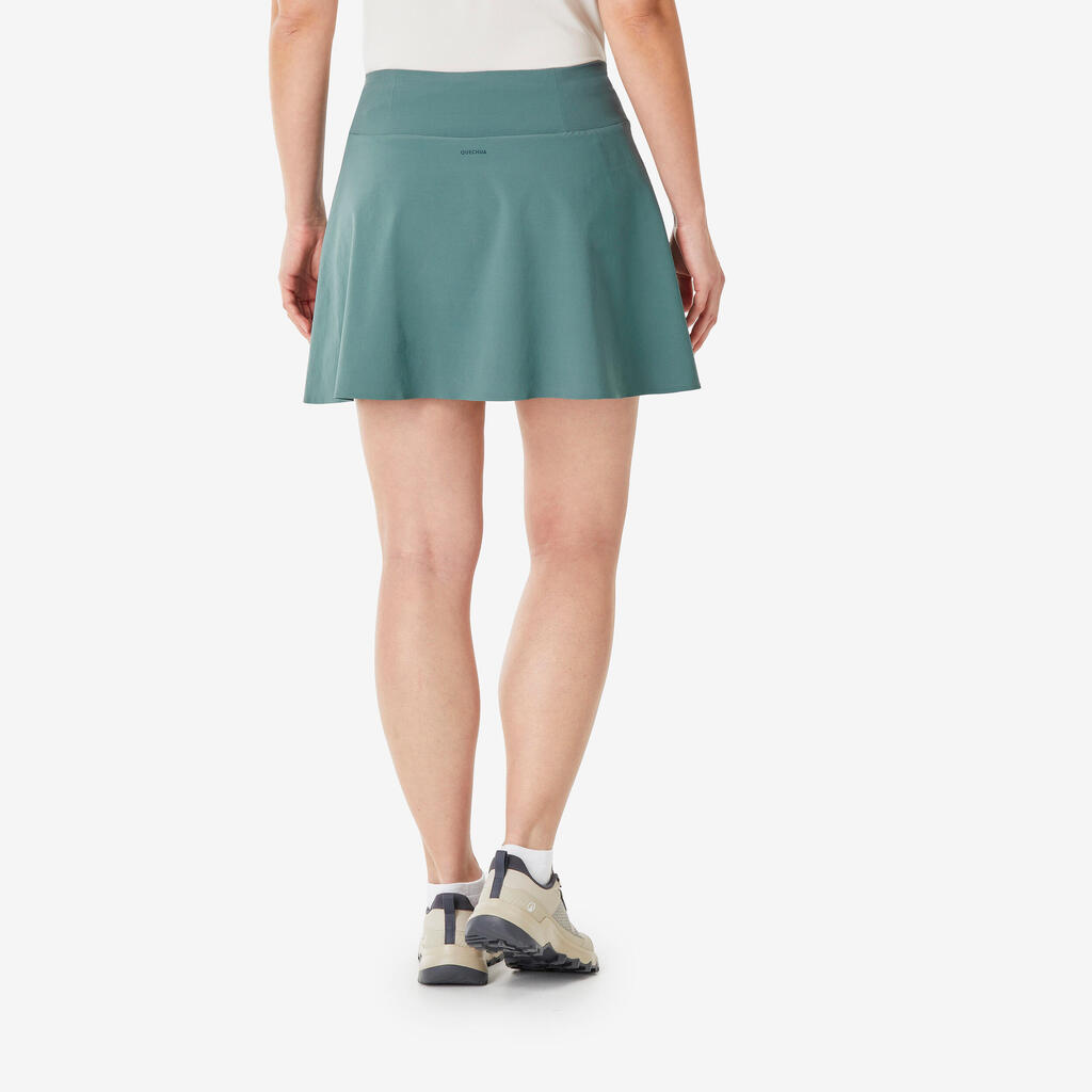 Jupe short de randonnée femme, MH500 vert