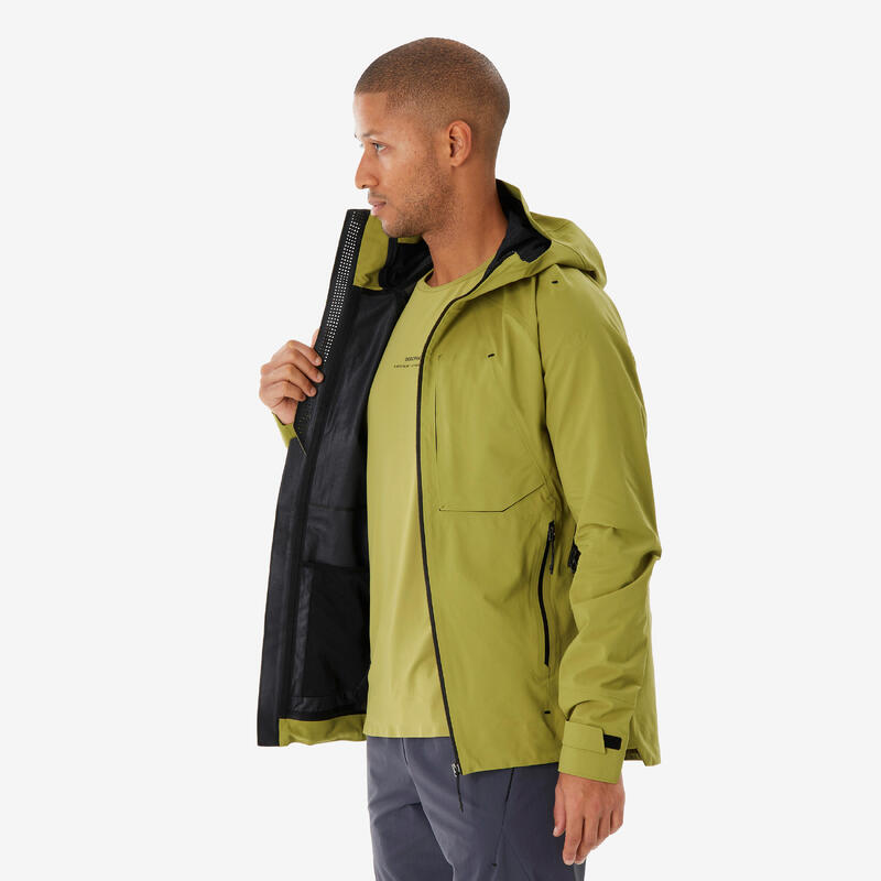 Veste de randonnée imperméable et légère homme, MH900 kaki