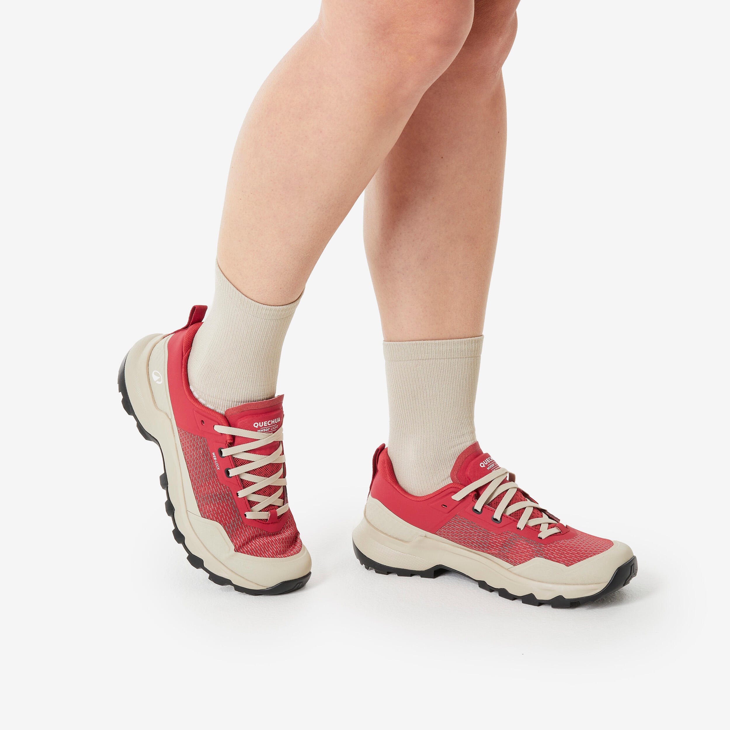 Bergwandelschoenen voor dames MH500 Light rood 5/8