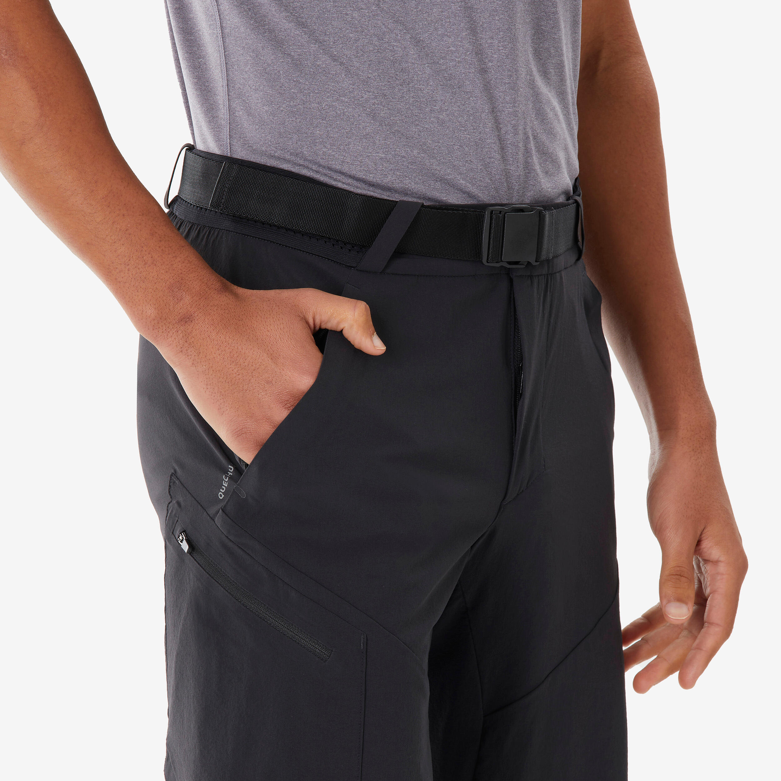 Men’s long hiking shorts MH500 - Black