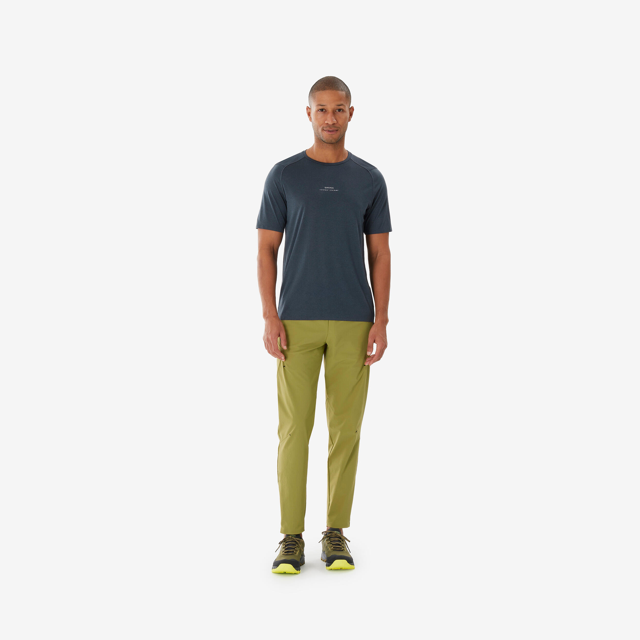 Men’s Short-sleeved Mountain Hiking T-Shirt MH500 - Grey