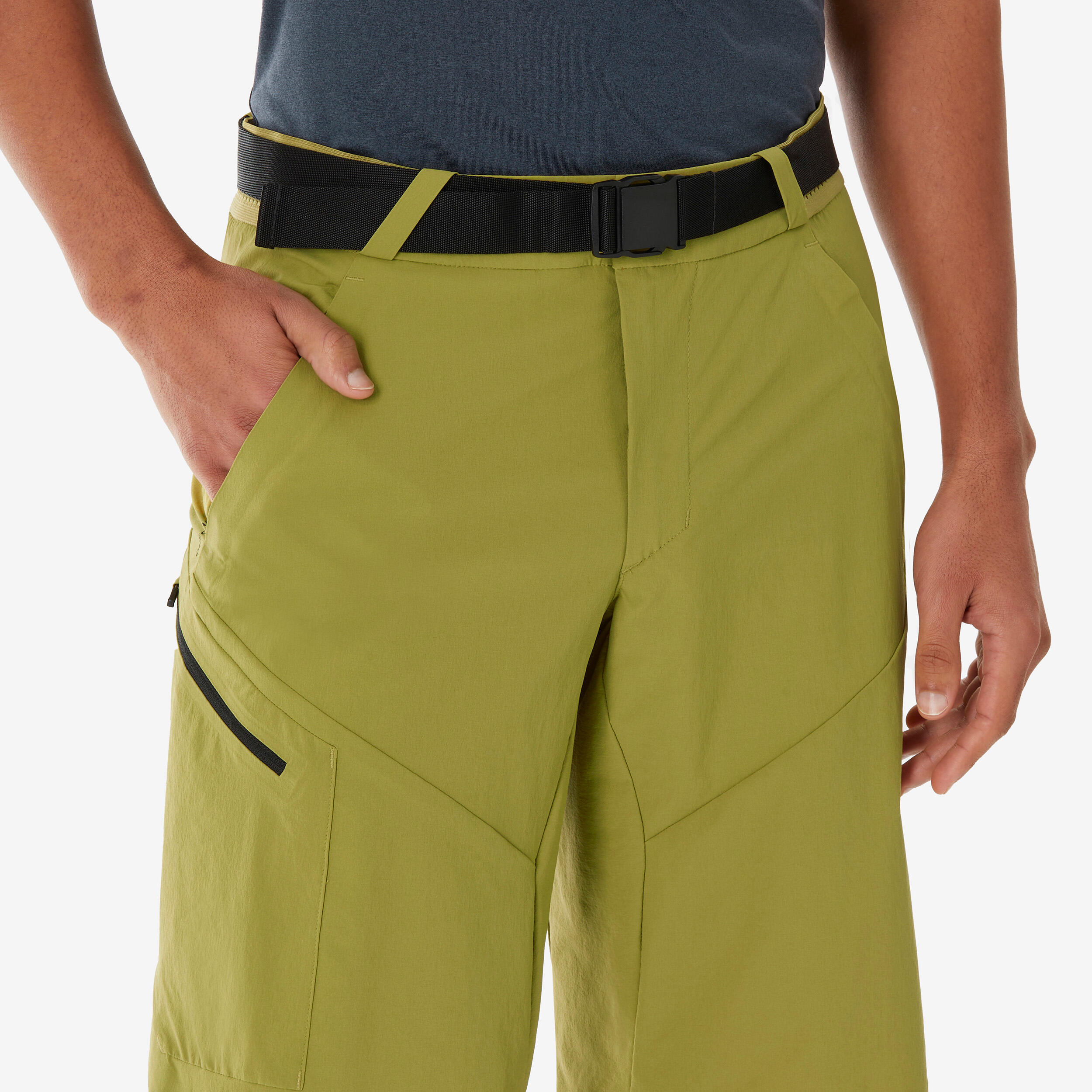Men’s Long Hiking Shorts, MH500 - Khaki 4/4