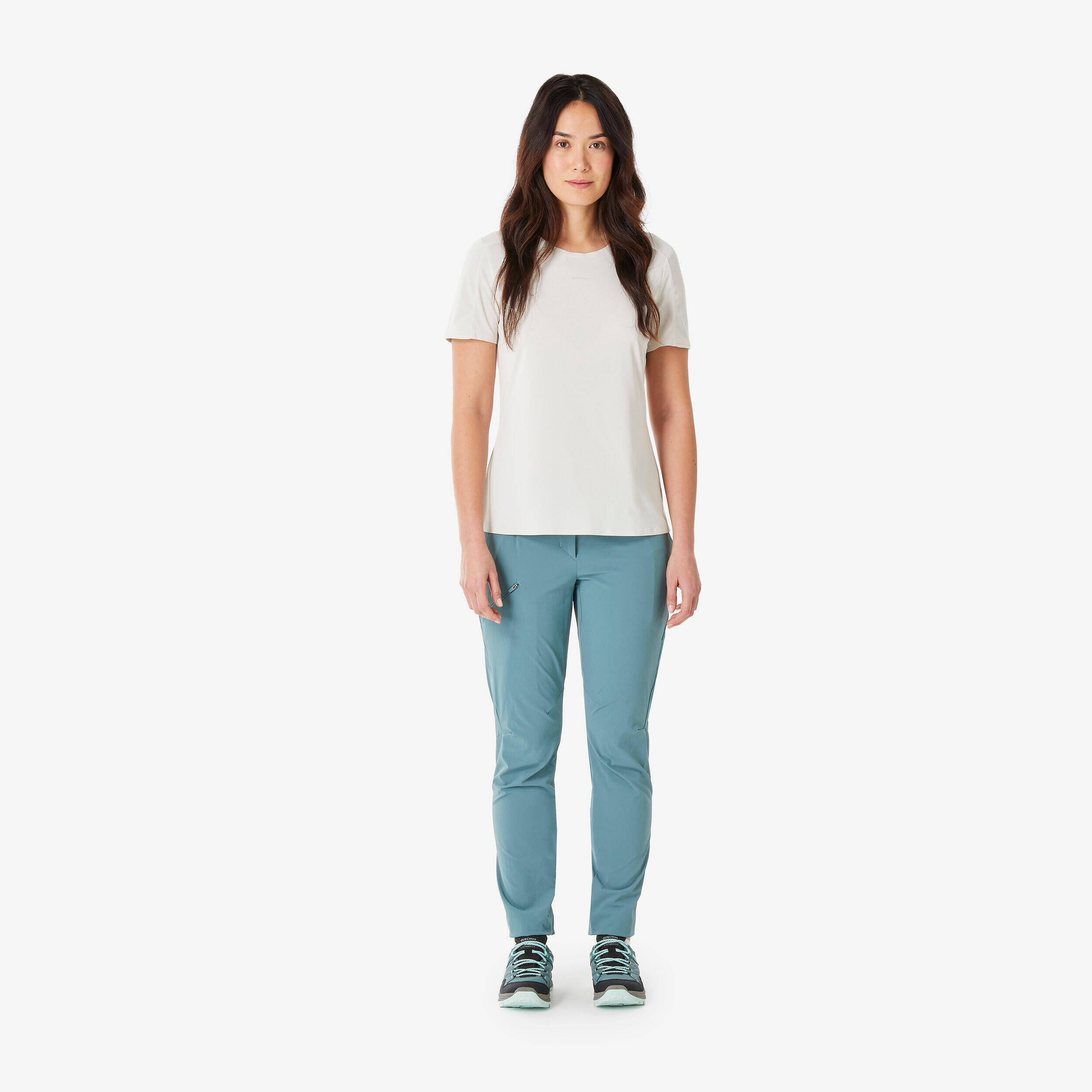 Women's MH500 hiking trousers-green -  2