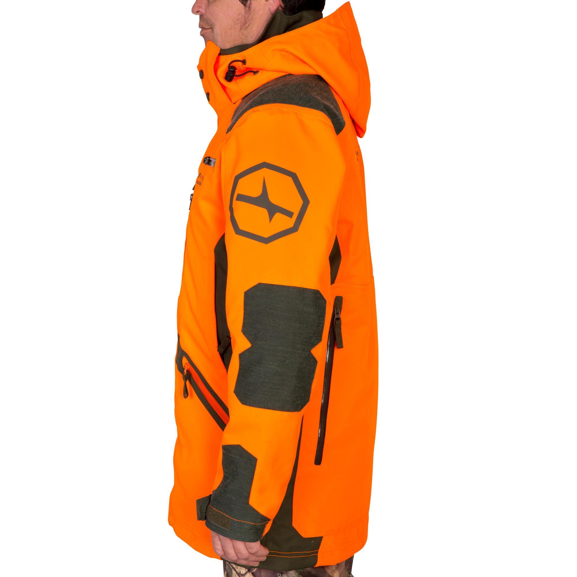 Chaqueta Caza Solognac Supertrack 900 Adulto Naranja Fluo Resistente Impermeable Decathlon