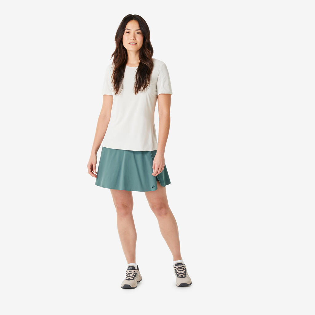 Jupe short de randonnée femme, MH500 vert