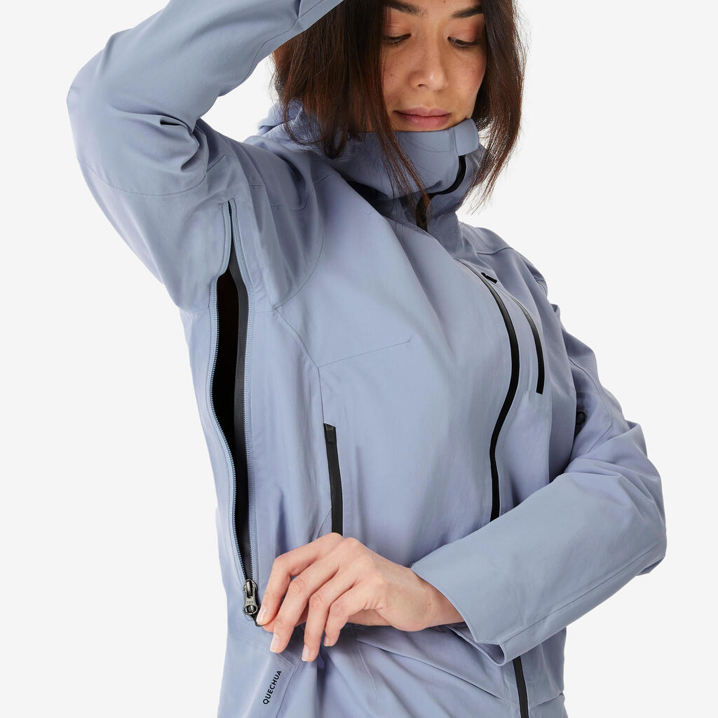 Veste imperméable de randonnée femme, MH900 violet