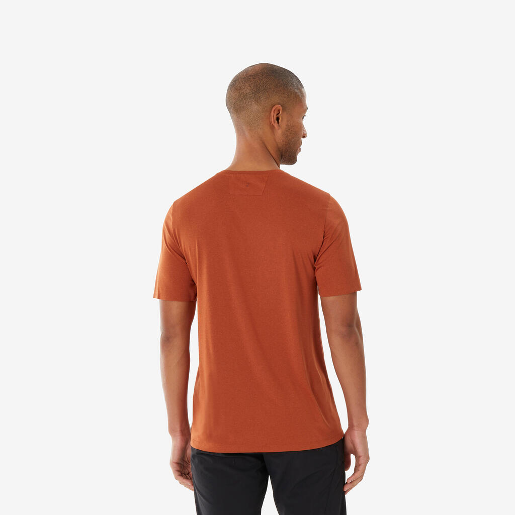 T-shirt de randonnée manches courtes homme, MH500 marron
